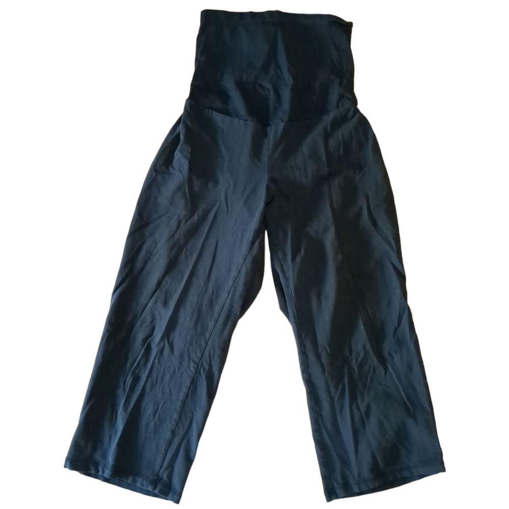 ❗$1 Bundled❗MOTHERTHOOD MATERNITY Solid Black Full Belly Panel Capris